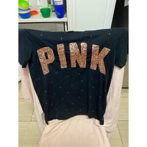 Pink Victoria’s Secret Bedazzled Shirt Size XS